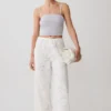 Tessa Broderie Straight Leg Pants – White