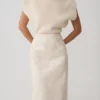 Thalia Croc Faux Leather Midi Skirt – Ivory Thalia Croc Faux Leather Midi Skirt – Ivory