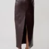 Thalia Croc Faux Leather Midi Skirt – Merlot Thalia Croc Faux Leather Midi Skirt – Merlot