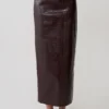 Thalia Croc Faux Leather Midi Skirt – Merlot Thalia Croc Faux Leather Midi Skirt – Merlot