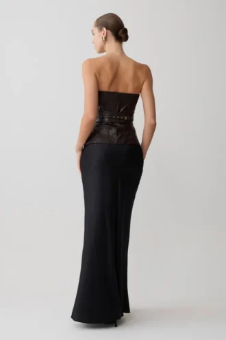 Sabrina Silk Blend Maxi Skirt – Black