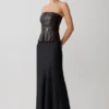 Sabrina Silk Blend Maxi Skirt – Black