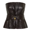 Thalia Faux Leather Boned Corset – Dark Chocolate Thalia Faux Leather Boned Corset – Dark Chocolate