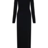 Thalyn Crepe Maxi Dress With Split – Black Thalyn Crepe Maxi Dress With Split – Black