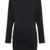 Thao Long Sleeve Gathered Mini Dress – Dark Charcoal