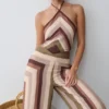 Thea Halter Chiffon Sleeveless Top – Multi Stripe Thea Halter Chiffon Sleeveless Top – Multi Stripe