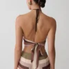 Thea Halter Chiffon Sleeveless Top – Multi Stripe Thea Halter Chiffon Sleeveless Top – Multi Stripe