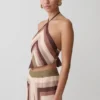Thea Halter Chiffon Sleeveless Top – Multi Stripe Thea Halter Chiffon Sleeveless Top – Multi Stripe