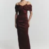 Thelma Bardot Maxi Dress – Wine Thelma Bardot Maxi Dress – Wine