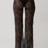 Theodosia Wide Leg Lace Pants – Black