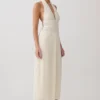 Thien Cowl Halter Midi Dress – Ivory Thien Cowl Halter Midi Dress – Ivory