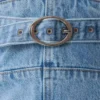 Tommy Strapless Denim Top With Buckle – Classic Blue