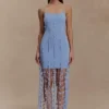 Tove Hand Knit Flower Mini Dress – Blue Tove Hand Knit Flower Mini Dress – Blue