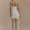Tove Hand Knit Flower Mini Dress – White Tove Hand Knit Flower Mini Dress – White
