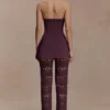 Trena Crochet Knit Pants – Chocolate Trena Crochet Knit Pants – Chocolate
