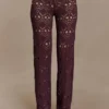 Trena Crochet Knit Pants – Chocolate Trena Crochet Knit Pants – Chocolate