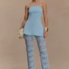 Trena Crochet Knit Pants – Sky Blue Trena Crochet Knit Pants – Sky Blue