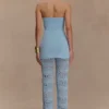 Trena Crochet Knit Pants – Sky Blue Trena Crochet Knit Pants – Sky Blue