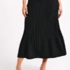 Twyla Pleated Suiting Maxi Skirt – Black