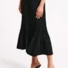 Twyla Pleated Suiting Maxi Skirt – Black