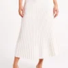 Twyla Pleated Suiting Maxi Skirt – Ivory