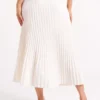 Twyla Pleated Suiting Maxi Skirt – Ivory