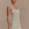 Vanessa Hand Crochet Pearl Mini Dress – Ivory Vanessa Hand Crochet Pearl Mini Dress – Ivory