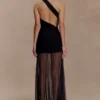 Vashti Cut Out Mesh Maxi Dress – Black Vashti Cut Out Mesh Maxi Dress – Black