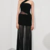 Vashti Cut Out Mesh Maxi Dress – Black Vashti Cut Out Mesh Maxi Dress – Black