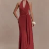 Veda Slinky Halter Maxi Dress – Russet Veda Slinky Halter Maxi Dress – Russet