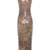 Veronica Sequin Midi Dress – Leopard Print Veronica Sequin Midi Dress – Leopard Print