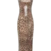 Veronica Sequin Midi Dress – Leopard Print Veronica Sequin Midi Dress – Leopard Print