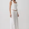 Vianna Broderie Ribbed Tank Top – Ivory Vianna Broderie Ribbed Tank Top – Ivory