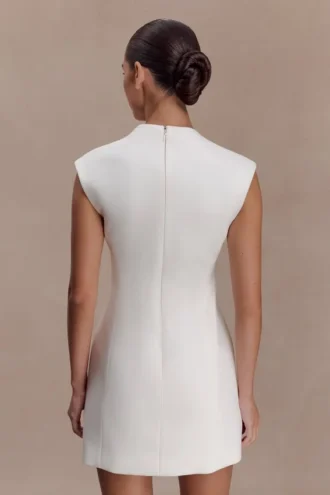 Victoria Cut Out Suiting Mini Dress – Ivory