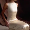 Violet Sleeveless Satin Maxi Dress – Blush Gold Violet Sleeveless Satin Maxi Dress – Blush Gold