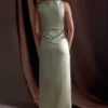 Violet Sleeveless Satin Maxi Dress – Sage Violet Sleeveless Satin Maxi Dress – Sage