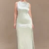Violet Sleeveless Satin Maxi Dress – Sage Violet Sleeveless Satin Maxi Dress – Sage