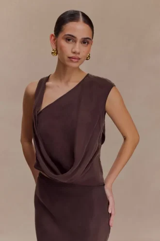 Violeta Asymmetric Top – Dark Chocolate
