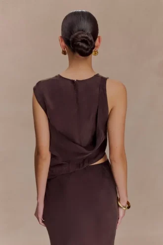 Violeta Asymmetric Top – Dark Chocolate