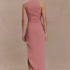 Virginia Suiting Embroidered Midi Dress – Burnt Rose Virginia Suiting Embroidered Midi Dress – Burnt Rose