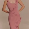 Virginia Suiting Embroidered Midi Dress – Burnt Rose Virginia Suiting Embroidered Midi Dress – Burnt Rose