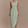Virginia Suiting Embroidered Midi Dress – Sage Virginia Suiting Embroidered Midi Dress – Sage