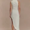 Virginia Suiting Embroidered Midi Dress – White