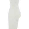 Virginia Suiting Embroidered Midi Dress – White
