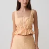 Vivian Embroidered Sleeveless Top – Orange