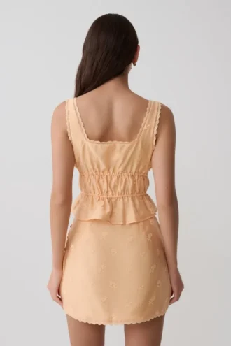 Vivian Embroidered Sleeveless Top – Orange