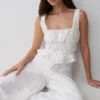 Vivian Embroidered Sleeveless Top – White Vivian Embroidered Sleeveless Top – White