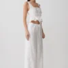 Vivian Embroidered Sleeveless Top – White Vivian Embroidered Sleeveless Top – White