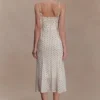 Willa Gathered Mesh Midi Dress – Polka Dot