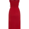 Willa Gathered Mesh Midi Dress – Ruby Willa Gathered Mesh Midi Dress – Ruby